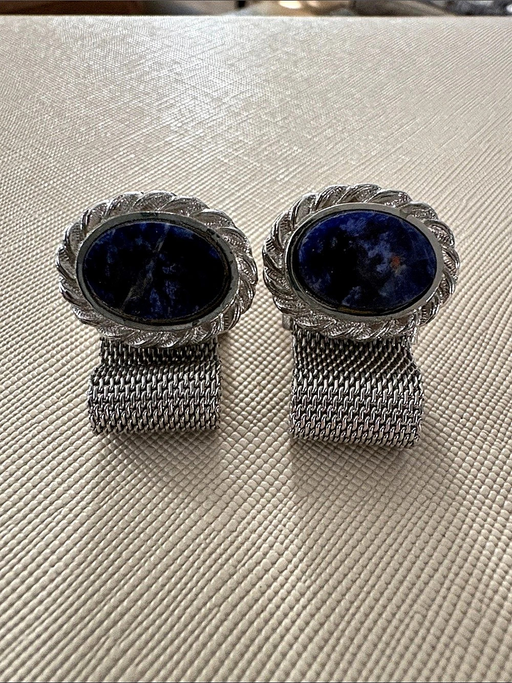 Vintage Silver & Blue Dante Cufflinks